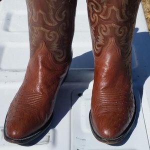 Lucchese Ostrich Cowboy Boots, Size 13